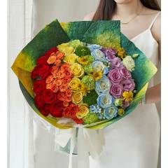 彩虹心情/油画风花束