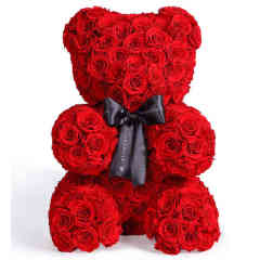 「倾世之爱」永生玫瑰熊/定制款/60CM