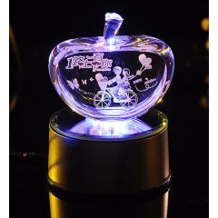 苹果型3D水晶内雕