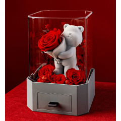 植绒小熊永生花礼盒/告白熊